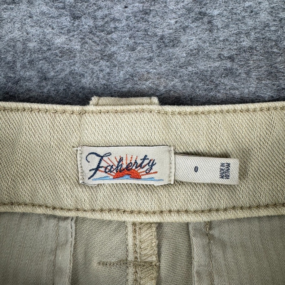 Faherty Coastline Knit Chino Pant 28"‎ Wide Leg High Rise Khaki Womens 0 - Picture 4 of 12